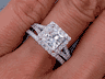 2.15 CTW PRINCESS CUT DIAMOND WEDDING RING SET H SI1 (Includes a Matching Wedding Ring) 