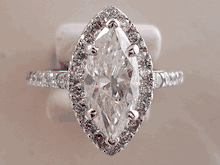 2.19CTW MARQUISE CUT DIAMOND ENGAGEMENT RING