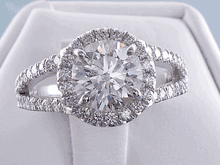 2.20 CTW ROUND CUT DIAMOND ENGAGEMENT RING D SI2