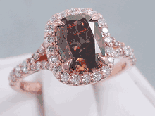 2.25 CTW CUSHION CUT DIAMOND ENGAGEMENT RING CHOCOLATE SI1