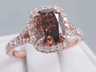 2.25 CTW CUSHION CUT DIAMOND ENGAGEMENT RING CHOCOLATE SI1