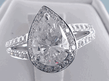 2.33 CTW PEAR SHAPE DIAMOND ENGAGEMENT RING