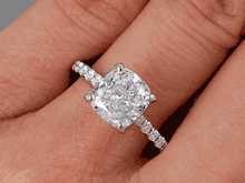 2.34 CTW CUSHION CUT LAB GROWN DIAMOND ENGAGEMENT RING D SI2
