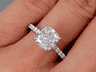 2.34 CTW CUSHION CUT LAB GROWN DIAMOND ENGAGEMENT RING D SI2
