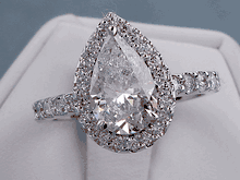 2.34 CTW PEAR SHAPE DIAMOND ENGAGEMENT RING F SI3