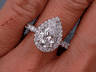 2.34 CTW PEAR SHAPE DIAMOND ENGAGEMENT RING F SI3