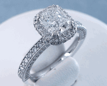 2.40 CTW CUSHION CUT DIAMOND ENGAGEMENT RING