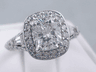 2.41 CTW CUSHION CUT DIAMOND ENGAGEMENT RING F SI2