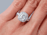 2.41 CTW CUSHION CUT DIAMOND ENGAGEMENT RING F SI2