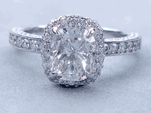 2.41 CTW CUSHION CUT DIAMOND ENGAGEMENT RING G SI2
