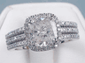 2.44 CTW CUSHION CUT DIAMOND ENGAGEMENT RING 