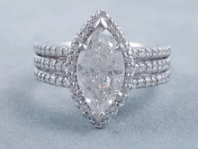 2.47 CTW MARQUISE CUT DIAMOND ENGAGEMENT RING H/SI2 