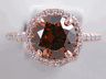 2.47 CTW ROUND CUT DIAMOND ENGAGEMENT RING COGNAC VS2