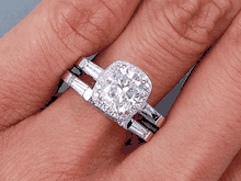 2.51 CTW CUSHION CUT DIAMOND WEDDING RING SET D VS2 (Includes a Matching Wedding Ring) 