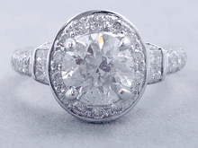 2.52 CTW ROUND BRILLIANT CUT DIAMOND ENGAGEMENT RING H SI2