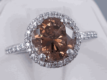 2.53 CTW ROUND CUT DIAMOND ENGAGEMENT RING NATURAL CHOCOLATE SI2