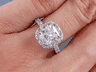 2.54 CTW CUSHION CUT DIAMOND ENGAGEMENT RING
