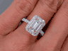2.54 CTW EMERALD CUT DIAMOND ENGAGEMENT RING H VS1