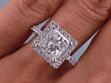 2.55 CTW PRINCESS CUT DIAMOND ENGAGEMENT RING H SI2
