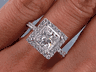 2.55 CTW PRINCESS CUT DIAMOND ENGAGEMENT RING H SI2
