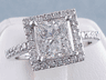 2.55 CTW PRINCESS CUT DIAMOND ENGAGEMENT RING H SI2
