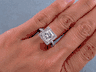 2.55 CTW PRINCESS CUT DIAMOND ENGAGEMENT RING H SI2