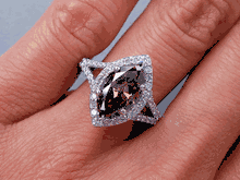 2.60 CTW MARQUISE CUT DIAMOND ENGAGEMENT RING NATURAL DARK CHOCOLATE VS2