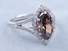 2.60 CTW MARQUISE CUT DIAMOND ENGAGEMENT RING NATURAL DARK CHOCOLATE VS2
