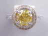 2.60 CTW ROUND CUT DIAMOND ENGAGEMENT RING VIVID YELLOW SI3