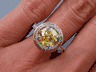 2.60 CTW ROUND CUT DIAMOND ENGAGEMENT RING VIVID YELLOW SI3