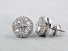 2.63 CTW ROUND CUT LAB GROWN DIAMOND EARRINGS H SI1 LOW PRICE OVER 1 CT EACH