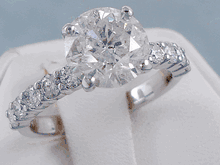 2.66 CTW ROUND BRILLIANT CUT DIAMOND ENGAGEMENT RING H SI3