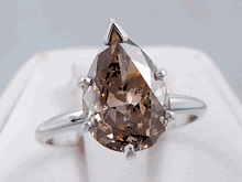 2.70 CT PEAR SHAPE DIAMOND SOLITAIRE ENGAGEMENT RING CHOCOLATE SI2