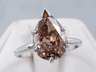 2.70 CT PEAR SHAPE DIAMOND SOLITAIRE ENGAGEMENT RING CHOCOLATE SI2