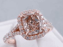 2.73 CTW CUSHION CUT DIAMOND ENGAGEMENT RING NATURAL CHOCOLATE SI2