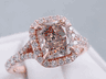 2.73 CTW CUSHION CUT DIAMOND ENGAGEMENT RING NATURAL CHOCOLATE SI2