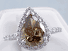 2.74 CTW PEAR SHAPE DIAMOND ENGAGEMENT RING NATURAL COGNAC SI2
