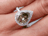 2.74 CTW PEAR SHAPE DIAMOND ENGAGEMENT RING NATURAL COGNAC SI2
