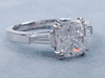 2.77 CTW CUSHION CUT DIAMOND ENGAGEMENT RING G SI2