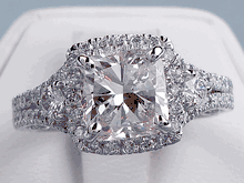 2.79 CTW CUSHION CUT DIAMOND ENGAGEMENT RING I VS2