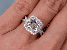 2.83 CTW CUSHION CUT DIAMOND ENGAGEMENT RING CHAMPAGNE SI1