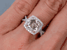 2.83 CTW CUSHION CUT DIAMOND ENGAGEMENT RING CHAMPAGNE SI1