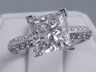 2.84 CTW PRINCESS CUT DIAMOND ENGAGEMENT RING H VS2