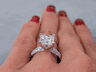 2.84 CTW PRINCESS CUT DIAMOND ENGAGEMENT RING H VS2