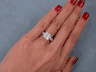 2.84 CTW PRINCESS CUT DIAMOND ENGAGEMENT RING H VS2