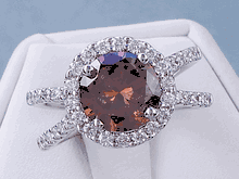 2.85 CTW ROUND CUT DIAMOND ENGAGEMENT RING NATURAL CINNAMON CHOCOLATE SI1