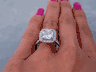 2.86 CTW CUSHION CUT DIAMOND ENGAGEMENT RING H SI3