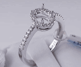 .22 CTW DIAMOND SEMI-SET ENGAGEMENT RING WHITE GOLD