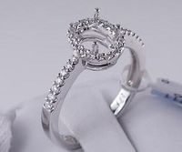 .22 CTW DIAMOND SEMI-SET ENGAGEMENT RING WHITE GOLD