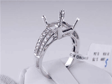 .24 CTW DIAMOND SEMI-SET ENGAGEMENT RING WHITE GOLD